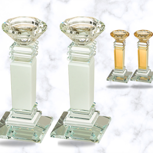 זוג פמוטי קריסטל מהודרים 16 ס"מ UK49783