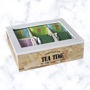 קופסאת עץ לתה TEA TIME עם 6 תאים