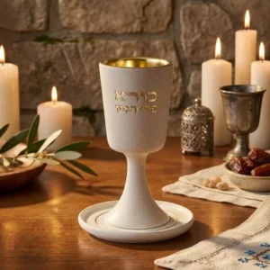 גביע קידוש מהודר מפולימר עם רגל ותחתית 15 ס"מ